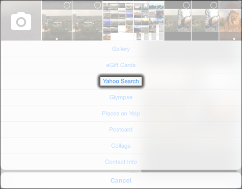 Tap Yahoo Search