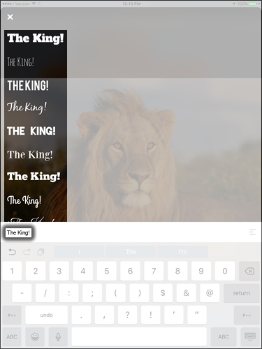 Tap a Font Style