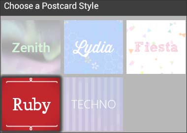 Select a postcard style