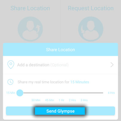 Tap Send Glympse