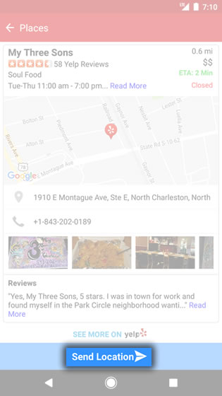 Tap Send Location