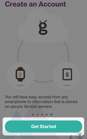Get started screen.