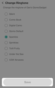 select ringtone
