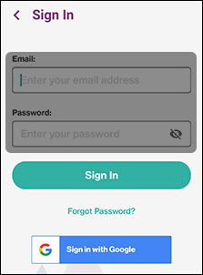sign in gizmo screen