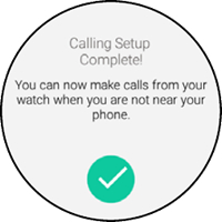 Calling Setup Complete screen