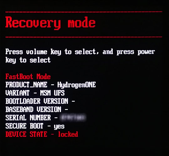 Recovery mode