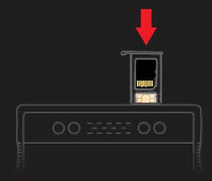 Insert SD/SIM tray