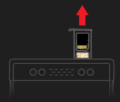 Remove SD/SIM tray