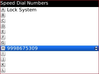 Speed Dial numbers list con entrada deseada