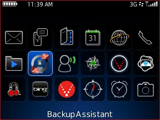 Applications screen with BackupAssistant