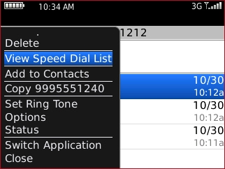 Pantalla Phone con View Speed Dial List