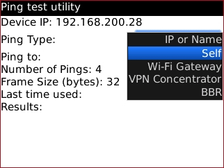 Ping test utility with preferred option
