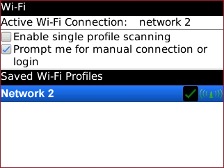 Wi-Fi options with a Wi-Fi profile