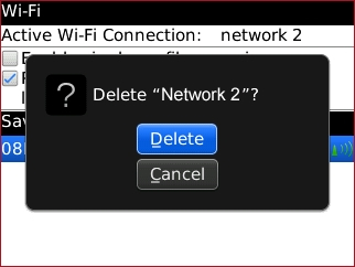 Confirmation screen with Delete