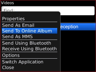Select Send to online album