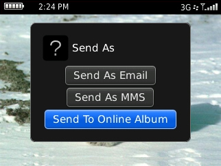 Select send to online album