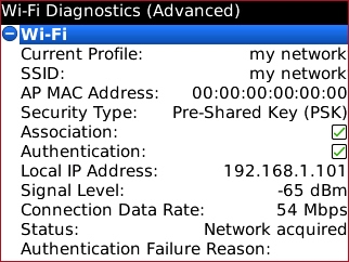 Wi-Fi Diagnostics advanced
