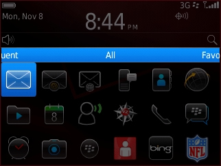 Bandeja All en la pantalla de inicio con Messages