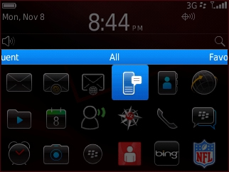 Bandeja All en la pantalla de inicio con Text Messages