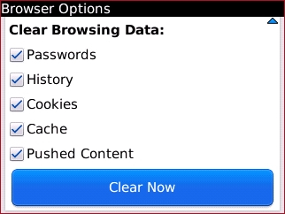 Clear Browsing Data y Clear Now