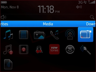 Home screen Media tray with Video Camera