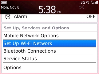 Set Up, Services and Options with Set Up Wi-Fi Network