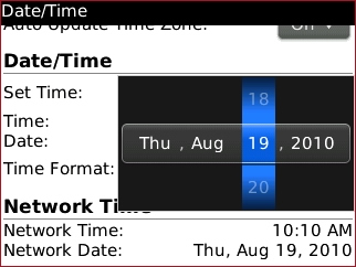 Configuración de fecha