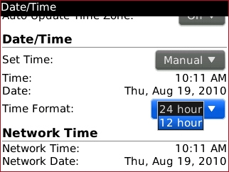 Configuración de formato horario