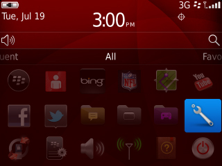 Home screen All tray with Options