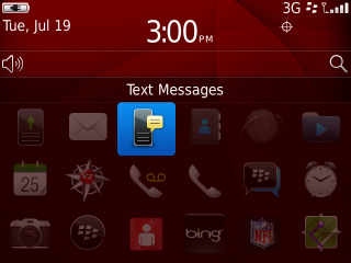Bandeja All en la pantalla de inicio con Text Messages