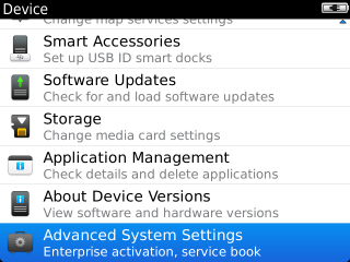 Device with Advanced System Settings
