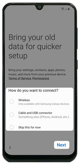 Bring your old data screen Bring your old data screen