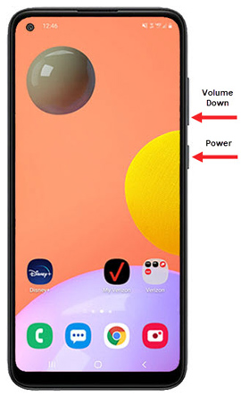 Power and volume down buttons