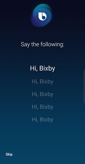 Bixby set up voice capture
