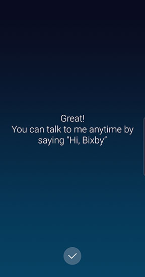 Bixby setup complete