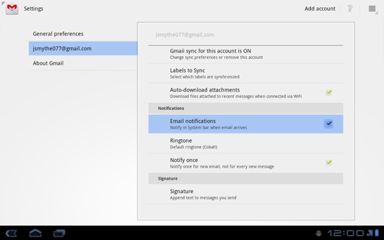 gmail notifications on galaxy watch