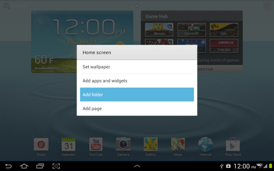 Add Shortcuts to Home Screen - Samsung Galaxy Tab 2 (10.1) | Verizon