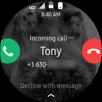galaxy watch active call