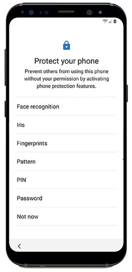 Select a screen lock option