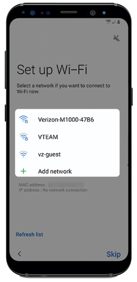 Select a Wifi network