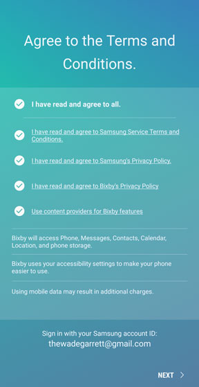 Bixby terms and conditions