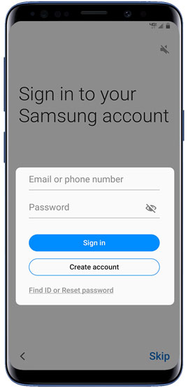 Sign in to your Samsung account
