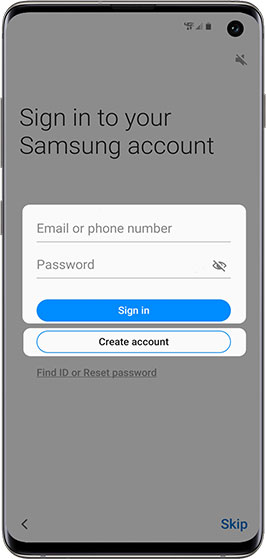 Samsung sign in