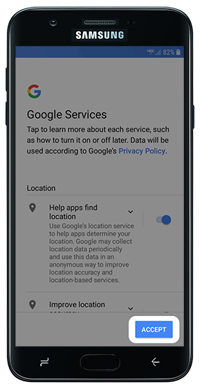 Select any of the following to turn on or off then tap ACCEPT