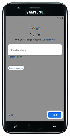 Sign in to your existing Google account or create a new one