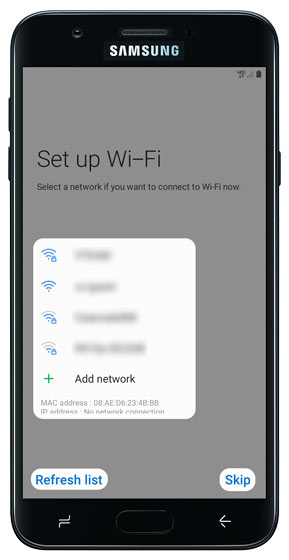 Select a network then enter the password