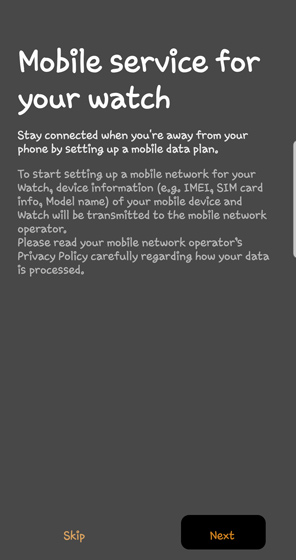 Mobile service for your watch