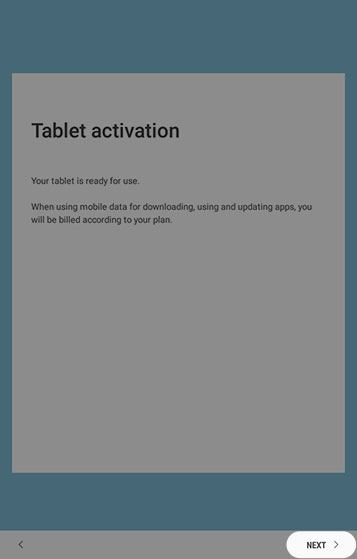 Activate your tablet