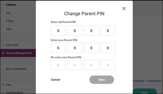 Change parent pin