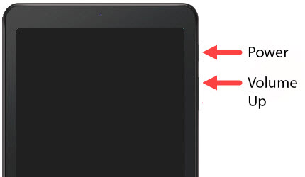 Volume up and Power buttons